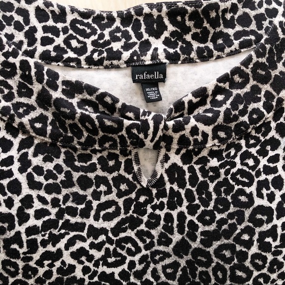 Rafaella 3/4 Sleeve Leopard Print Top Size XL - Picture 2 of 5